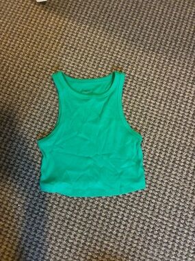 wild fable Bright Green Ribbed Crop Tank